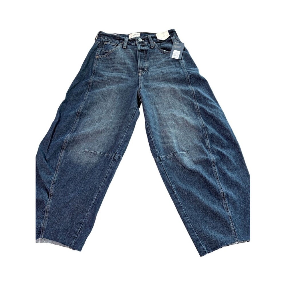 NWT Universal Thread Curved Leg Barrel Jeans High Rise Crop Ankle Size 4 - Picture 5 of 12